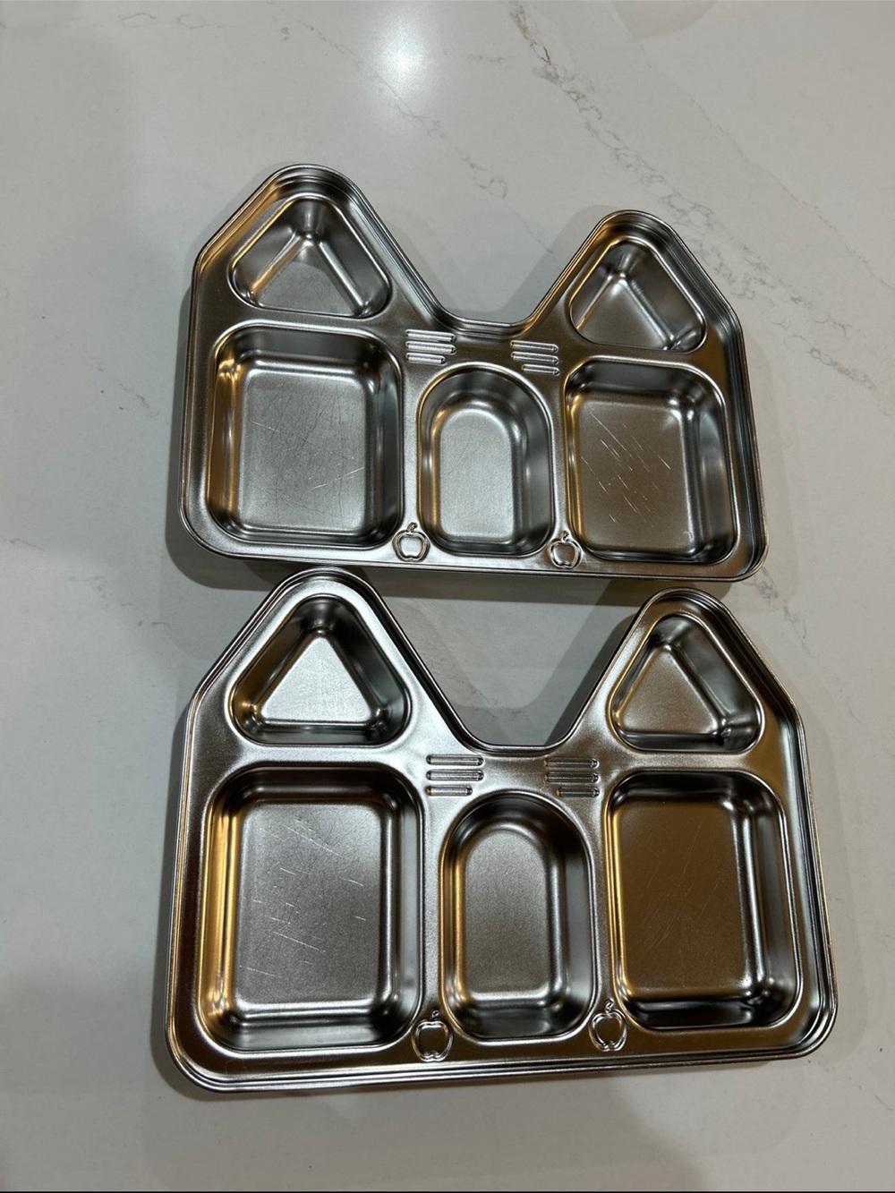 Stainless Steel Divided Bento Tray - Set of 2